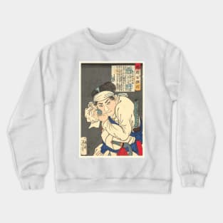 Pointing a Gun at the Viewer (1868) by Tsukioka Yoshitoshi Crewneck Sweatshirt